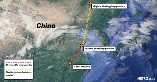 Дуралей дня: китаец проехал 2,5 тысячи км не в том направлении